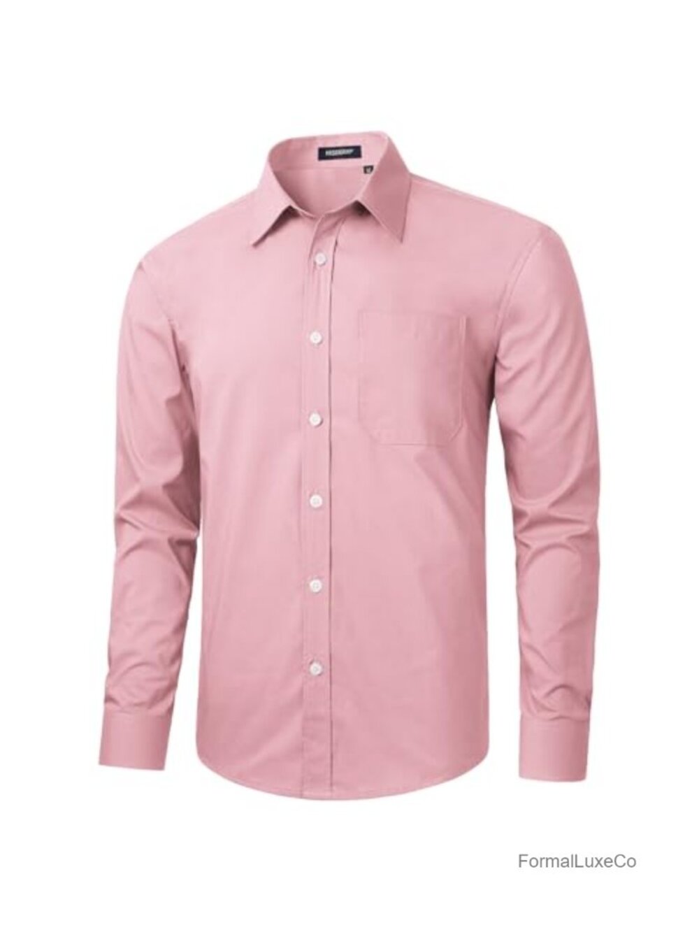 Mens Dress Shirt Long Sleeve Button Down Cotton Polyester Formal Business